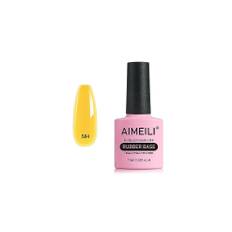 AIMEILI 5 in 1 Rubber Base Gel For Nails, Sheer Color Gel Nail Polish UV LED Soak Off, Elastic Rubber Base Coat Nail Strengthener Nail Rhinestones