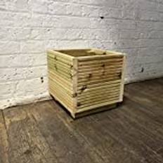 Cutncraft Designs Small Square Wooden Decking Patio Planter Trough Herb Box - 35x35cm