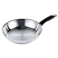 Kuhn Rikon Silver Star Stainless Steel Frying Pan with Waffle Base, 24 cm