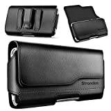 Stronden Holster for Samsung Galaxy S22, S21, S20, S10, S9, S8 (Not Plus) Holster Case - Belt Case with Clip, Leather Pouch Holster (Fits Phone w/Otterbox Symmetry Case on)