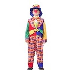 KieTeiiK 5Pcs Children Clown Costume Set Includes Coat Pants Clown Shoes Clown Hat Halloween Cosplay Clown Costume Accessories Child Costume