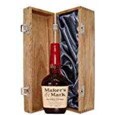 Makers Mark Bourbon Whisky presented in a Luxury Hinged Oak Wooden Box - 700ml