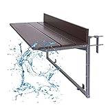 Balcony Bar Table For Railings, Outdoor Bar Table, Outdoor Patio Side Table, Balcony Folding Hanging Railing Table, Adjustable Deck Patio Garden Table, Computer Dining Room Bar Counter Table (Brown