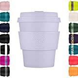 Ecoffee Cup 8oz 240ml Reusable Eco-Friendly 100% Plant Based Coffee Cup with Silicone Lid & Sleeve - Melamine Free & Biodegradable Dishwasher/Microwave Safe Travel Mug, Glittertind