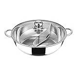 Stainless Steel Hot Pot Wok Casserole with Lid for Gas Stove, Induction Cooker