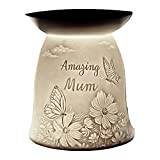 Amazing Mum Wax Melt Burner, Cello Tealight Wax Melt & Oil Burner, Porcelain Design Safe For Use Around Children. Use Wax or Oil on The Top to Fragrance Your Room, Chrismas Mum Gifts.