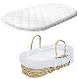 Home Essentials Inc Baby Moses Basket Foam Mattress Pad Cradle Crib Mattress Bassinet Mattress Microfiber Oval Shaped Washable Quilted Cover Made in UK (67 x 30 x 4)