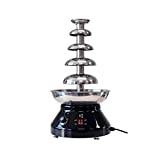 5-Tier Chocolate Fondue Fountain Machine 3L Stainless Steel Commercial Chocolate Fountain for Party Wedding Restaurant, 30℃~110℃ Adjustable, Black