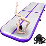 FBSPORT Inflatable Gymnastics AirTrack Tumbling Mat Air Track Floor Mats with Electric Air Pump for Home Use/Training/Cheerleading/Beach/Park and Water (purple, 19.68)