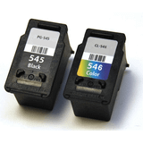 Canon Pg-545 Black 8ml and Cl-546 Colour 8ml Ink Cartridges Remanufactured