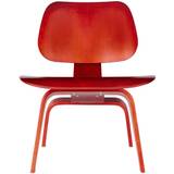 Herman Miller® Red Eames Molded Plywood Wood Base Lounge Chair - Red - UNI