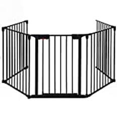 Zoe 5 Panel Safety Barrier, Multipurpose- Play Pen, Stairs Gate, Fireguard (Black)