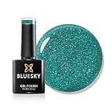 Bluesky Gel Nail Polish 10ml, Sparkle Neon 06, Blue Soak-Off Gel Polish for 21 Day Manicure, Professional, Salon & Home Use, Requires Curing Under UV/LED Lamp