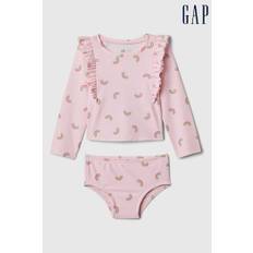 Gap Pink Rainbow Rashguard and Bikini Bottom Baby Set (Newborn-5yrs)