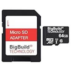 BigBuild Technology 64GB Ultra Fast 80MB/s microSDXC Memory Card For NextBase 422GW, 522GW, 622GW Dash Cam