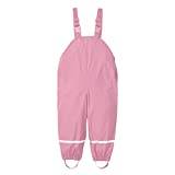 AQ899 Kids Toddler Boys Girls Rain Suit, Children's Kids Rain Dungarees Mud Trousers Waterproof Breathable for Girls Boys for Travel Vacation Pink