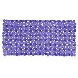 casa pura Non-Slip Bath Mat, Bubbles, Purple - 69 x 36 cm | 3 PVC, Antibacterial, Translucent