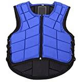 Vbestlife Nylon Kids Equestrian Vest, Safety Foam Padded Horse Riding Protective Gear Children's Equestrian Body Protector Blue(CL)