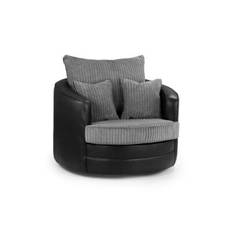 Logan Black-Grey Swivel Chair Sofa