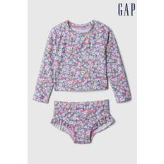 Gap Purple Floral Rashguard and Bikini Bottom Set (6mths-5yrs)