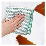 ROBAUN Kitchen Cloths Mop Rag Microfiber Scouring Pad Cleaning Fabric Napkins Wipes House Products Home And Comfort Compatible With Washing Dishes (Color : Green, Size : 25X25cm 10 Pcs)