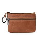 Coin Purse Men Coin Holder Soft Cow Leather Wallet Purses Coin Purse Cash Key Holder Money Pouch Ladies Brown