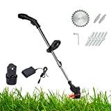 Cordless Lawnmower, Electric Rotary Lawn Mower, 30 cm Cutting Width, Close Edge Cutting, Rear Roller, Manual Height Adjust, Comfortable to Manoeuvre, Foldable Handles(Size:a battery,Color:Black)