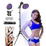 Tanning Lamp with Eye Mask & Tripod (38.5-78.7inch), 18pcs LEDs 395nm Home Sunbathing Self Tanning Device, 54W Purple Light Floor Lamp for Body and Face, All Year Bronze