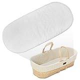 Sleep&Snuggle Moses Pram Basket Mattress 4cm Height, Waterproof & Hypoallergenic Mattress Thick Oval Shaped, Fits Mothercare Basket Perfect for Baby Cradle & Bassinet (68x36)