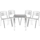 Rio Aluminium Square Table And 4 Chairs