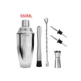 (550ML-6pcs) UPORS Stainless Steel Cocktail Shaker Mixer Wine Martini Boston Shaker For Bartender Drink Party Bar Tools 550ML/750ML