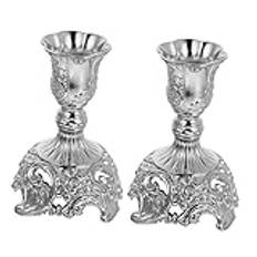 CRAFTHROU 2pcs Wedding Decoration Candle Holder Zinc Alloy Candle Stand Zinc Alloy Cone Adorn Exquisite Candlestick Candlelight Dinner Decor Delicate Candle Holder Home Decor Desktop Adorn