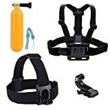 HOMREE Accessories for GoPro, Accessories Pack Head Chest Strap Yellow Hand Grip Floating Mount Go Pro Accessories Action Camera Kit