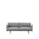 Muuto Outline sofa 2-seat Fiord 151 grey-Black