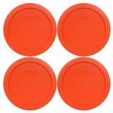 Pyrex 7201-Pc Round 4 cup Storage Lid for glass Bowls (4, Pumpkin Orange)
