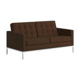 Knoll International - Florence Knoll 2-Seater Sofa - braun/Stoff Ultrasuede K10217/ohne Knöpfe - brown (82.0 x 159.0 x 80.0cm)