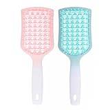 Hair Brush 2PCS Curly Hair Brush Detangling Brush Scalp Massage Detangling Brush With Flexible For Curly Wet Dry Hair Combing Big Hair Color Brush (A, One Size)