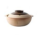 HLDMUXBF Stock Pot, Retro Household Casserole 2L Soup Stew Pot Gas Stove Use Ceramic Deep Stockpot Steamer