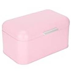 lyrlody Retro Pink Iron Bread Container Organizer - Large Capacity Bread Bin Container Holder Bread Boxes with Lid for Home Kitchen Office Cafe Use 12x7.9x5.9in