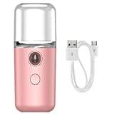 Face Steamer Facial Sprayer Humidifier Portable Handy Mister Beauty Skin Care USB Rechargeable Machine 30ml Pink Cleaning Pores Water SPA Moisturizing Hydrating Face Sprayer