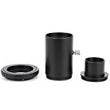 KIMISS T Mount Adapter, 1.25inch Telescope Extension Tube M42 Thread T2 Ring for F Mount Camera