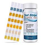 6 in 1 Test Strips Kit, Swimming Pool Spa & hot tub Chemicals Dip Test Strips for Rapid Measurement of Residual Chlorine in Water PH Total Hardness Alkalinity,Hot Tub Test Strips（50）