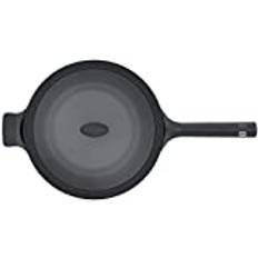 Sudemota frying pan Wok Cookery Wok Pan with Glass Lid Stockpot Milk Pan Durable Easy to Clean High Temperature Anti-scalding Handle