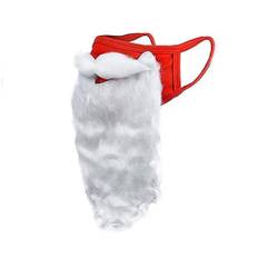 Santa Claus Mask Beard Product Mask Funny Dress Up White Christmas Mask Dust Cotton Mask (1 Piece-red) Th