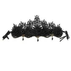 Baroque black witch crown costume headband women wedding crown party hairband