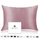 Silk Pillowcase for Hair and Skin with Hidden Zipper, Ravmix Mulberry Silk Pillow Case for Women Girl Men, Sleep Good & Beautiful, 1PCS, Standard 50×75cm, Dark Lotus