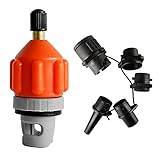 JOIBA Pump Adapter for Dinghy, Compressor Air Valve Converter, Multifunction SUP Valve Adapter Attachment with 1 Air Valve Nozzle for Inflatable Boats/Stand Up Paddle Boards and Kayaks (Orange)