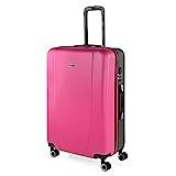 ITACA - Lightweight Suitcases Large - ABS Large Hard Shell Suitcase 75cm Travel Suitcase - Lightweight Suitcases Large with Combination Lock - Rigid Large Suitcase 4 Wheels Lightw, Fuchsia-Anthracite