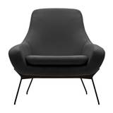 Softline - Noomi String Armchair - schwarz/Stoff Vision 443/BxHxT 84x90x76cm/Füße schwarz