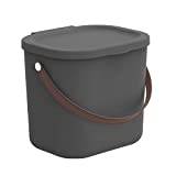 Rotho Albula Storage Container with Lid 6 L Storage System Storage Box with Handle Made of Recycled Plastic Storage BPA Free (Anthracite)
